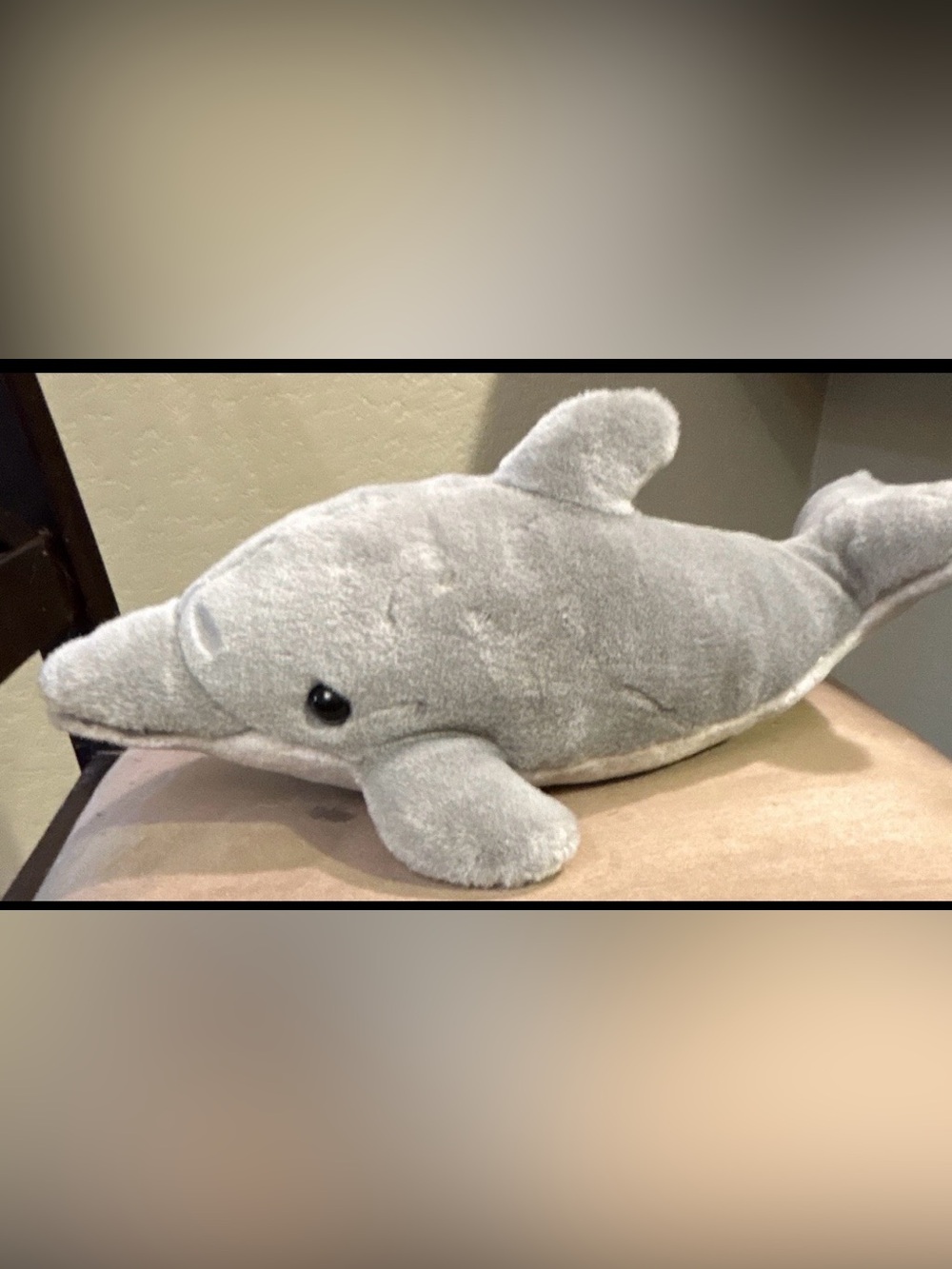 Plushie Grey Dolphin Stuffed Animal - Soft Cuddly Toy sea world, talks
